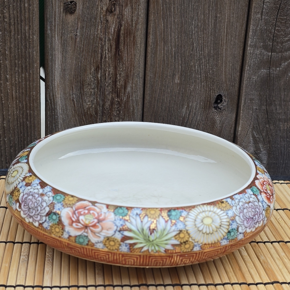 Floral Ceramic Bowl Chinese porcelain brush washer.
